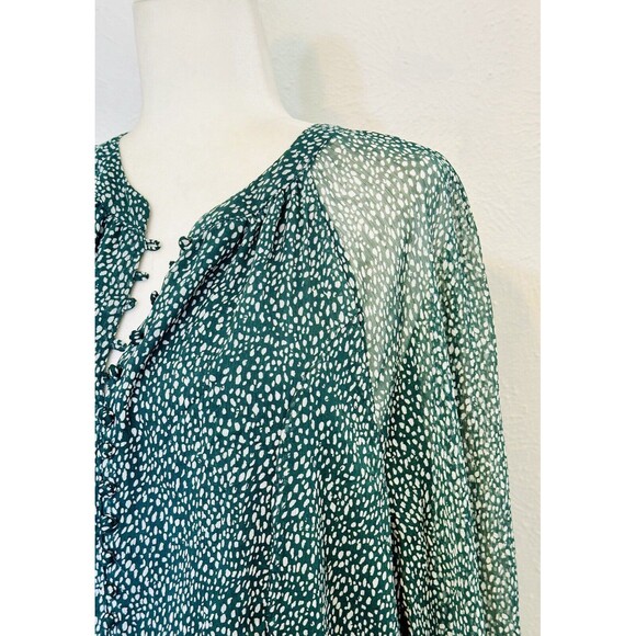 JOIE Size XXL Arctic Animal Spot Sheer Lined Dress Boho Peasant Cottagecore - Picture 5 of 14